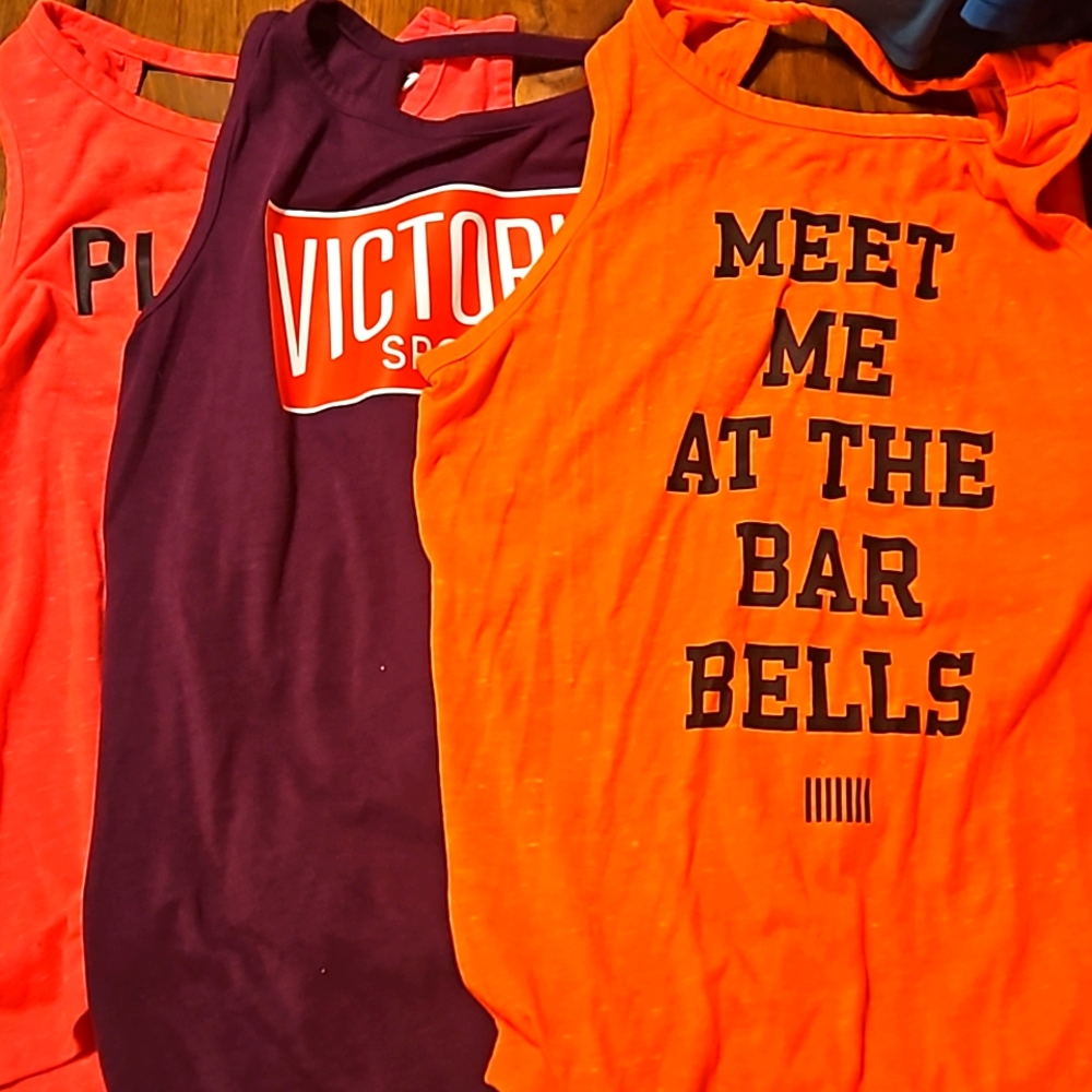 Victorias secret sport strappy back tank top M lot of 3
